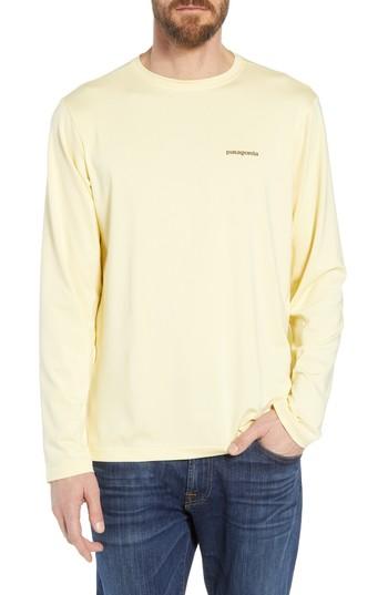 Men's Patagonia Tech Fish Graphic Long Sleeve T-shirt - Yellow