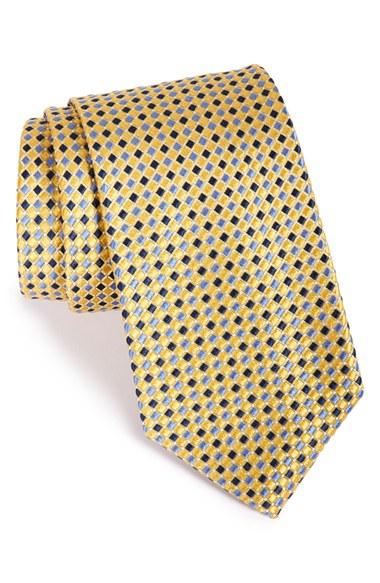 Men's Nordstrom Men's Shop Geo Pattern Silk Tie, Size - Yellow