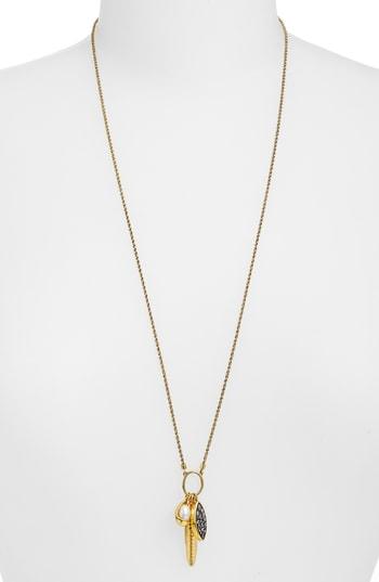 Women's Sole Society Oval Crystal & Imitation Pearl Charm Necklace