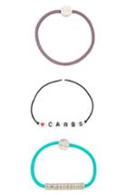 By Lilla Words Set Of 3 Hair Elastics, Size - Purple