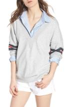 Women's Treasure & Bond Sport V-neck Sweatshirt, Size - Grey