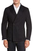 Men's Flynt Classic Fit Jersey Double-breasted Sport Coat L - Black