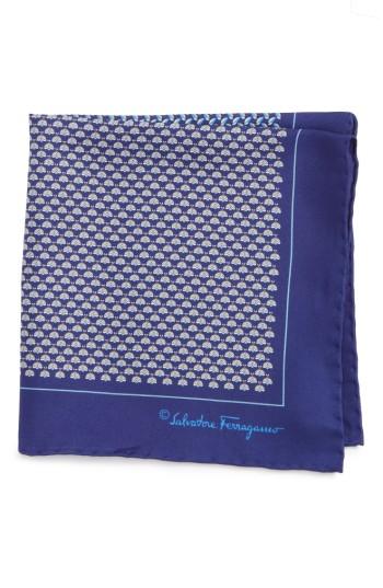 Men's Salvatore Diana Silk Pocket Square, Size - Blue
