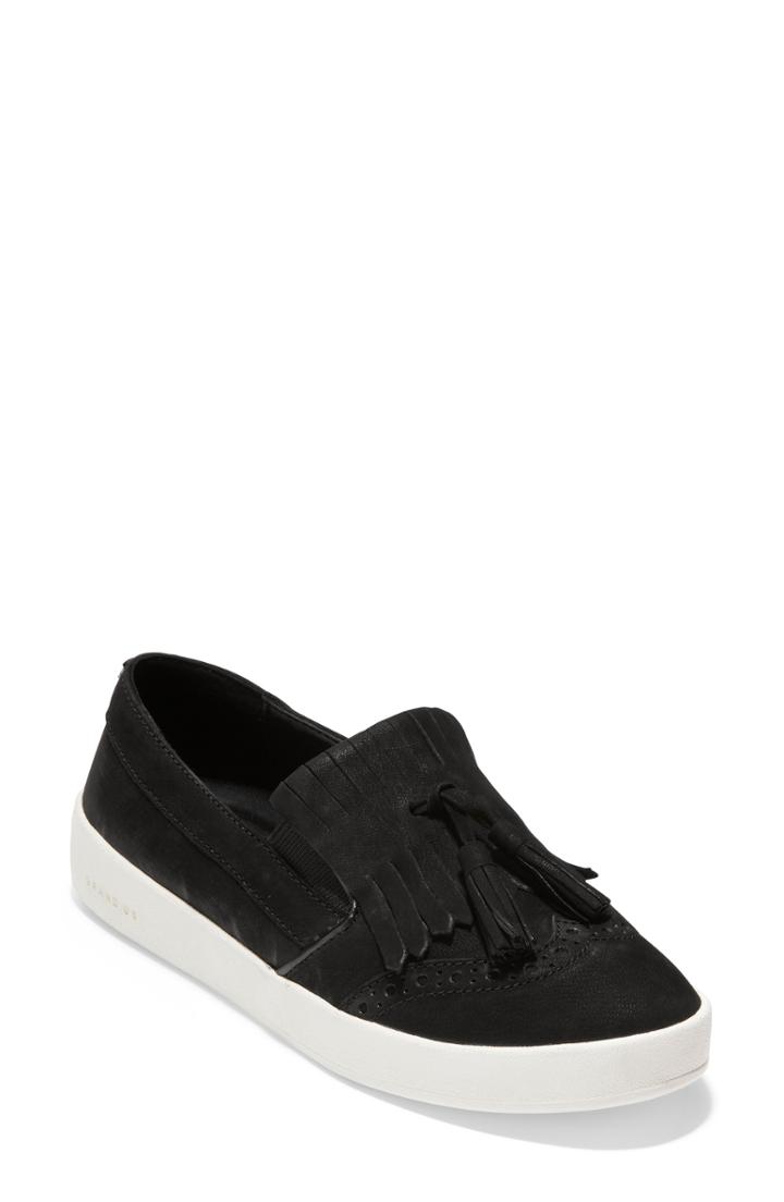Women's Cole Haan Grandpro Spectator Kiltie Sneaker .5 B - Black