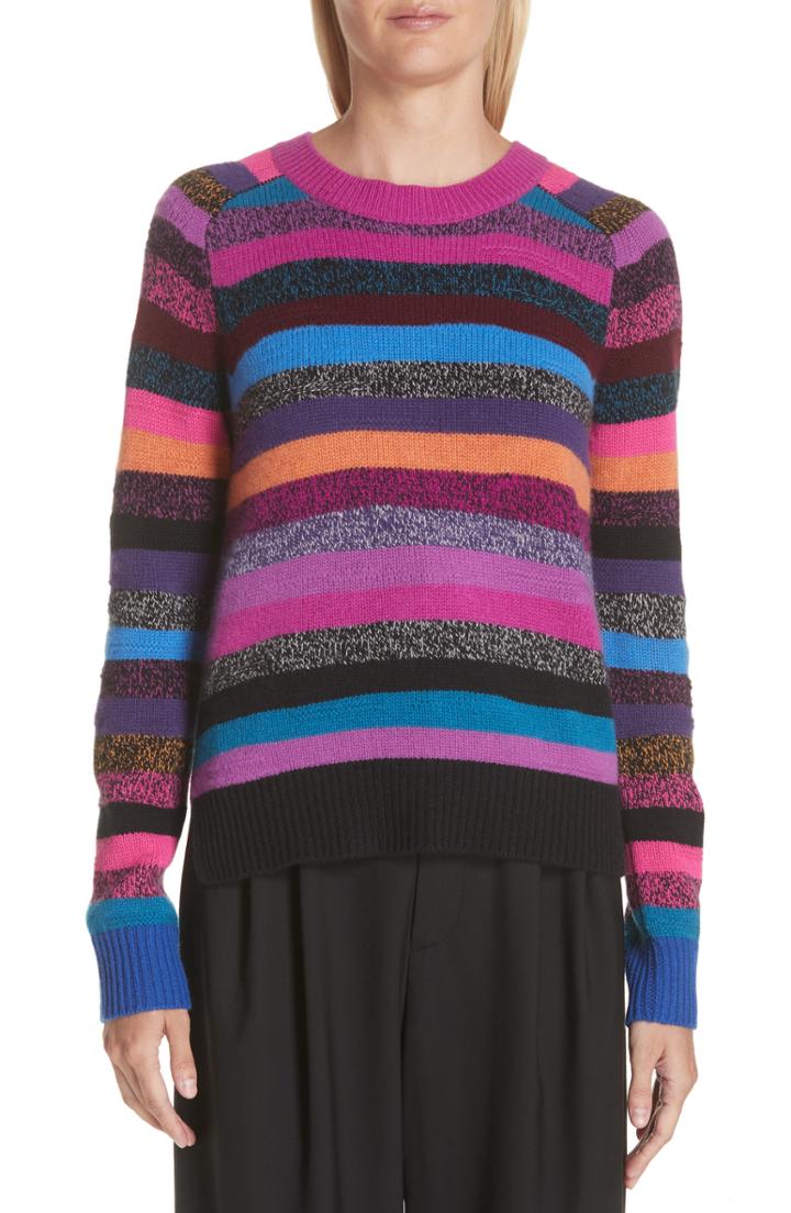 Women's Marc Jacobs Tie Back Stripe Cashmere Sweater