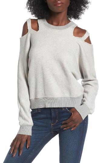 Women's N:philanthropy Minerva Destroyed Cold Shoulder Sweatshirt - Grey