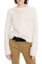 Women's J.crew New England Mock Neck Wool Tunic Sweater - Ivory