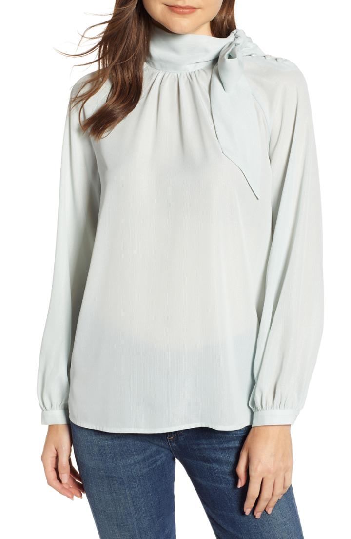 Women's Chelsea28 Tie Neck Shimmer Top