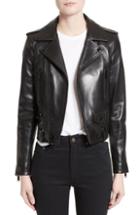 Women's Lafayette 148 New York Toluca Leather & Genuine Calf Hair Jacket - Grey