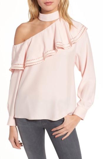Women's Parker Bellini One-shoulder Silk Blouse - Pink