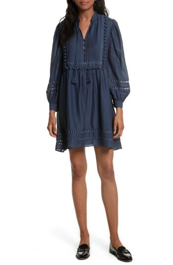 Women's Sea Pompom Cotton & Silk Tunic Dress