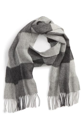 Men's Barbour Lockton Check Merino Wool & Cashmere Scarf, Size - Grey