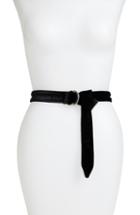 Women's Something Navy Velvet D-ring Belt - Black