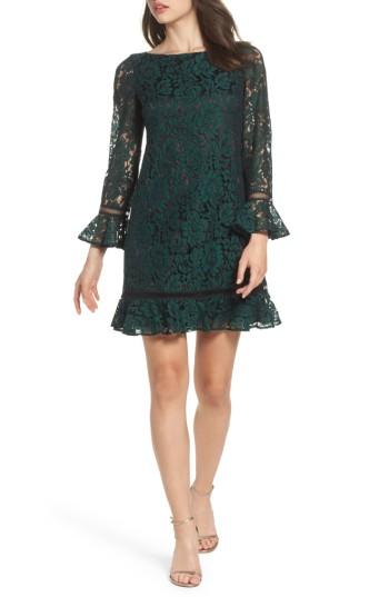 Women's Eliza J Flare Sleeve Lace Shift Dress - Green