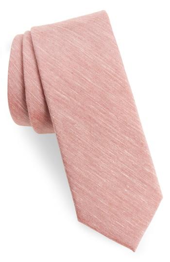 Men's Calibrate Marcus Solid Cotton Blend Tie, Size - Red