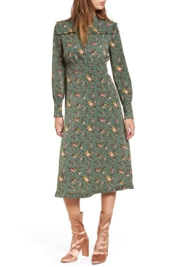 Women's Moon River Floral Midi Dress - Green