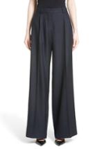 Women's Victoria Beckham Houndstooth Wide Leg Pants Us / 6 Uk - Blue