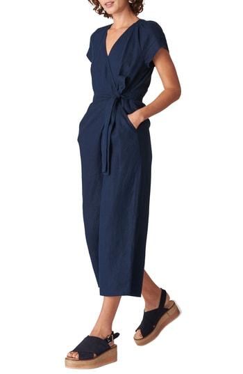 Women's Whistles Etta Linen Jumpsuit Us / 12 Uk - Blue