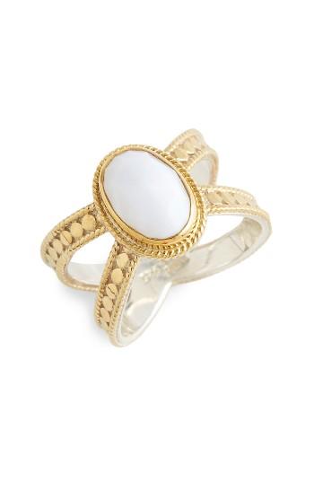 Women's Anna Beck White Opal Cross Ring