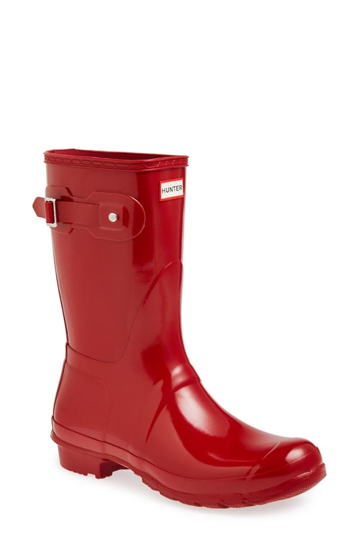 Women's Hunter Original Short Gloss Waterproof Rain Boot M - Red
