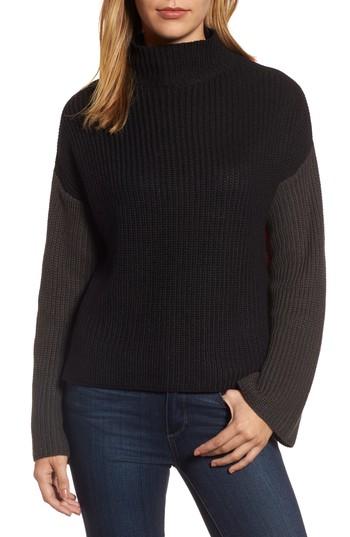 Women's Rdi Colorblock Mock Turtleneck - Black