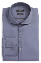 Men's Boss Slim Fit Easy Iron Solid Dress Shirt - Grey