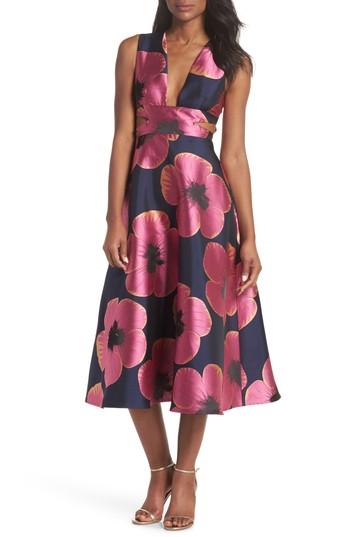 Women's Sau Lee Serena Jacquard Midi Dress - Blue