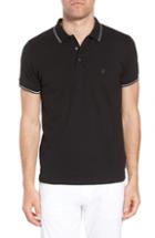 Men's French Connection Cotton Polo Shirt, Size - Black