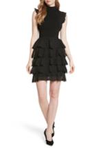 Women's Alice + Olivia Janice Tiered Ruffle Knit Dress - Black