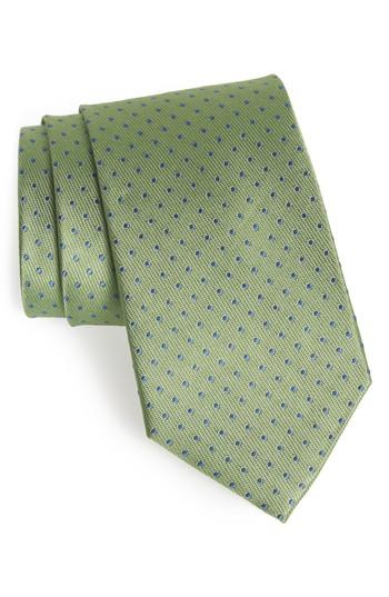 Men's Nordstrom Men's Shop Sturridge Dot Silk Tie, Size - Green