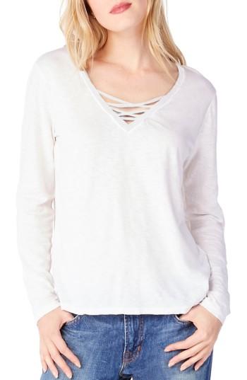 Women's Michael Stars Strappy V-neck Top, Size - White
