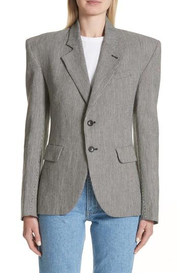 Women's Eckhaus Latta Stripe Tweed Blazer - Grey