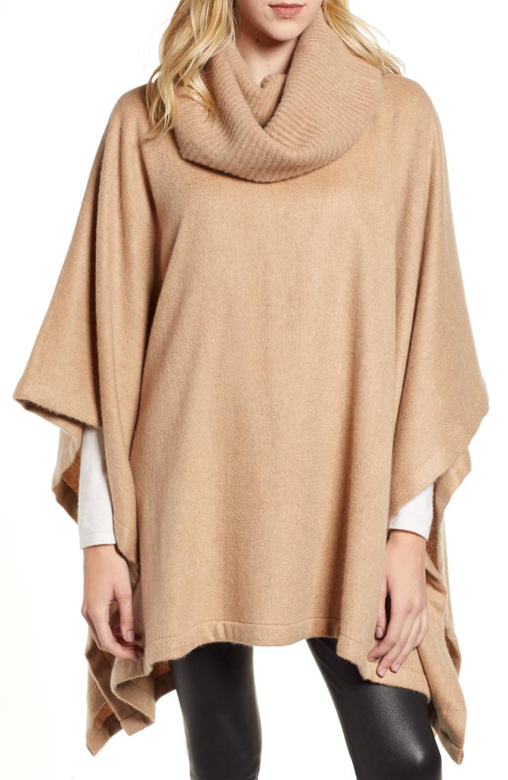 Women's Nordstrom Signature Cashmere Cowl Neck Poncho