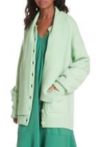 Women's Tibi Tie Neck Merino Wool Blend Cardigan, Size - Green