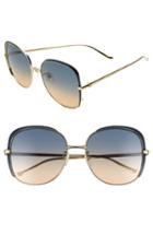 Women's Gucci 58mm Gradient Sunglasses - Gold/ Blue Gradient