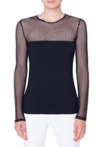Women's Akris Punto Button Sleeve Tunic Top - Blue