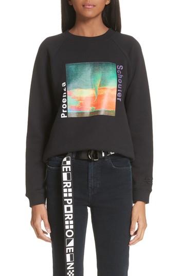 Women's Proenza Schouler Pswl Twister Graphic Sweatshirt - Black