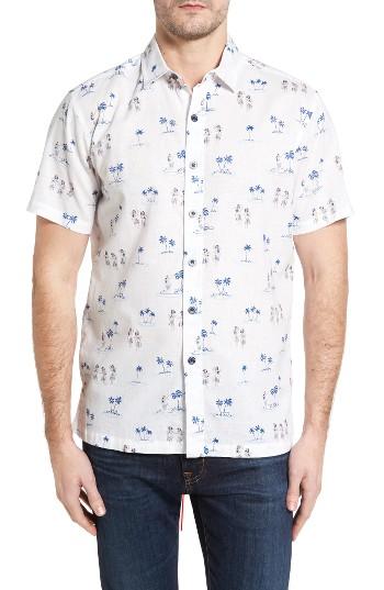 Men's Kalaha Makapuu Print Sport Shirt - White