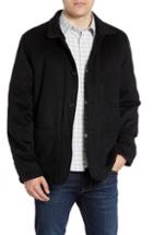 Men's Billy Reid Wool Blend Jacket With Genuine Rabbit Fur - Black