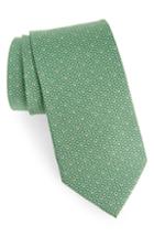 Men's Salvatore Ferragamo Geometric Silk Tie, Size - Green