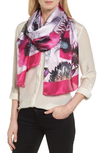 Women's Ted Baker London Neon Poppy Long Silk Scarf