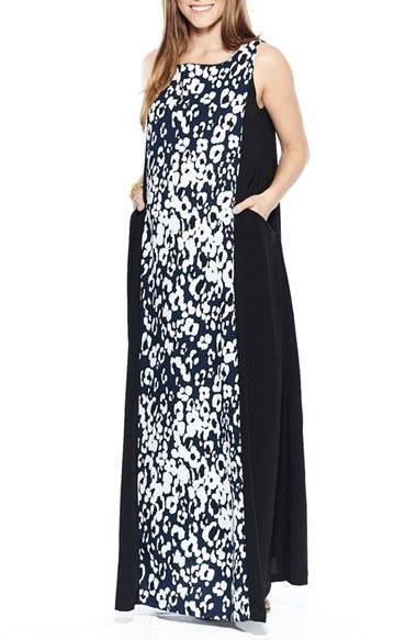 Women's Imanimo Print Front Panel Maternity Maxi Dress