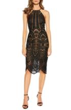 Women's Bardot Flora Halter Neck Sheath Dress - Black