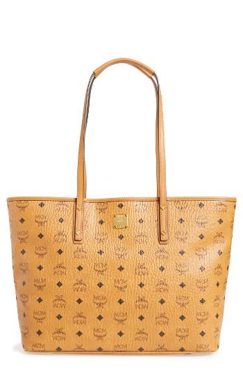 Mcm Medium Anya Tote - Brown