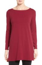 Women's Eileen Fisher Jersey Bateau Neck Tunic, Size - Red