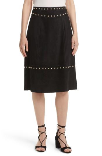 Women's Kate Spade New York Studded Suede Skirt - Black