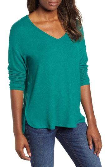Women's Gibson Cozy V-neck Top - Green