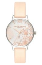 Women's Olivia Burton Abstract Floral Leather Strap Watch, 30mm