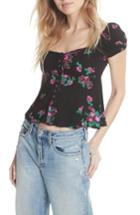 Women's Free People Close To You Floral Blouse - Black