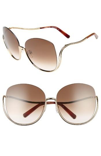 Women's Chloe 64mm Oversize Sunglasses - Gold/ Havana